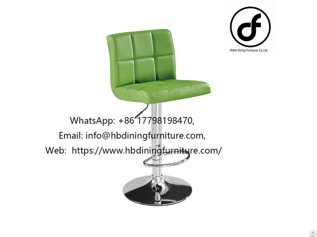 Bar Chair Leather Footrest Metal Legs