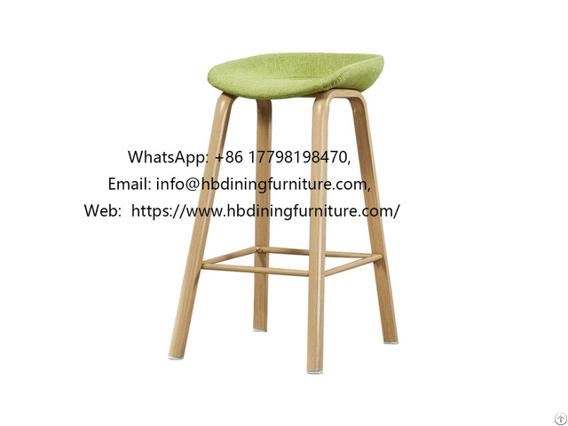 Fabric Cushion Bar Chair With High Legs