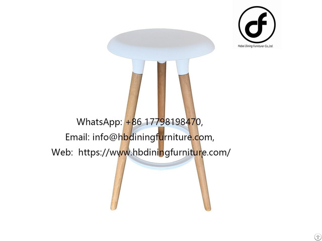 Nackrest Wooden Leg Bar Stool