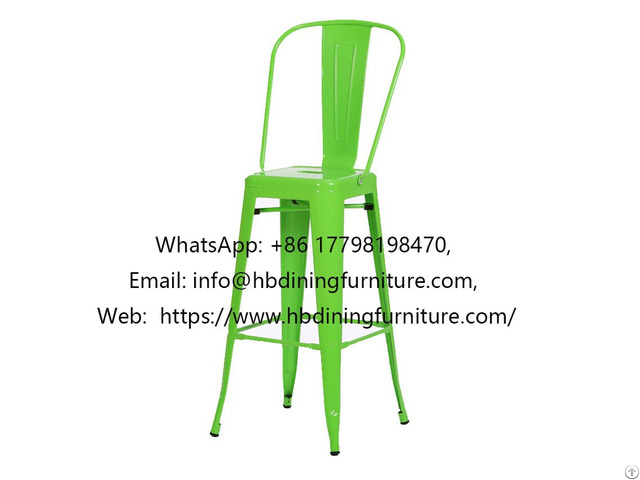 Colored Iron High Stool Bar Chair Metal