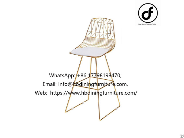 Outdoor Wire With Seat Cushion Bar Chair