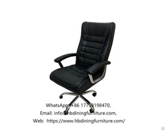 Black Leather Pu Swivel Office Chair With Arms