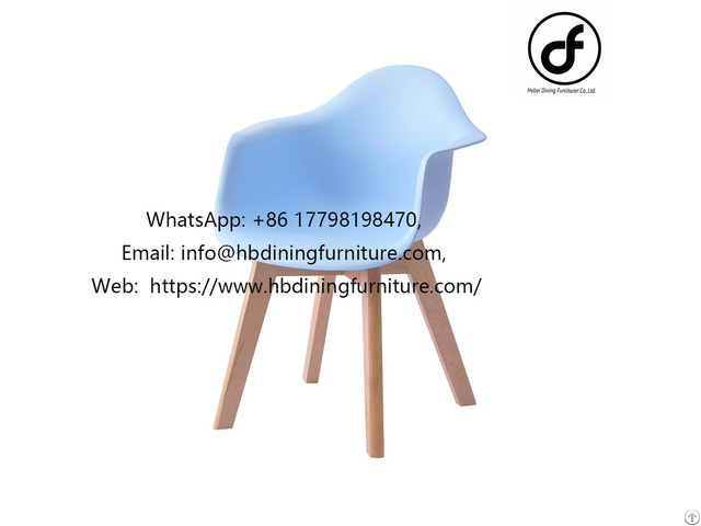 Plastic Chairs With Wooden Legs Armrest Dc P02w