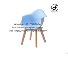 Plastic Chairs With Wooden Legs Armrest Dc P02w