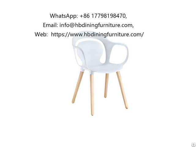 Plastic Armchairs With Cut Out Backrest Wood Legs