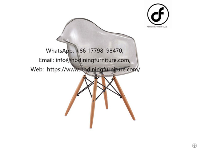 Acrylic Plastic Armchair Wooden Legs Dc P02p