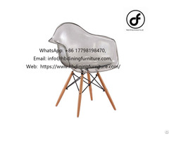 Acrylic Plastic Armchair Wooden Legs Dc P02p