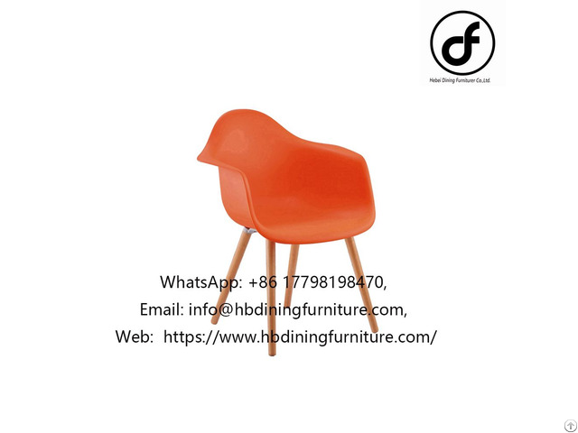 Short Wooden Legs Plastic Armchairs Dc P02g