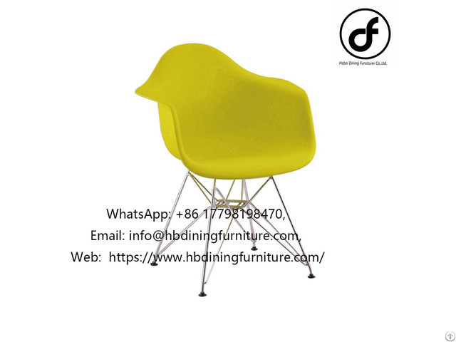 Plastic Dining Chair With Thin Iron Legs Dc P02m