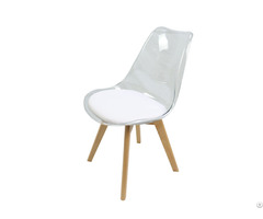 Transparent Acrylic Wood Leg Dining Chair Dc P03p