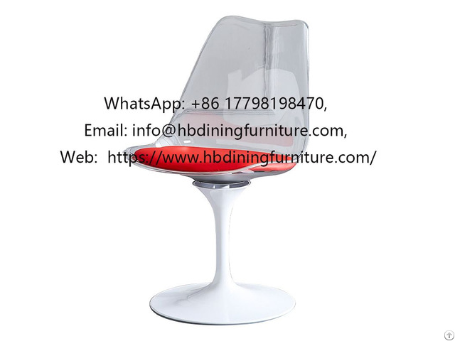 Transparent Backrest Plastic Dining Chair With Colorful Cushions