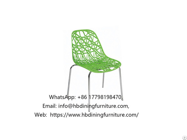 Pp Dining Chair Pattern Seat Metal Legs