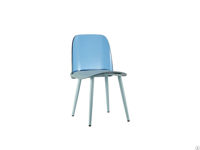 Plastic Chair With Clear Back And Iron Legs