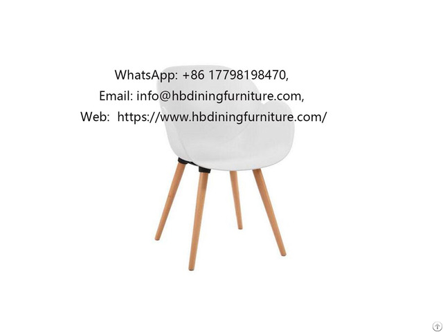 Plastic Chair With Wooden Legs And Metal Support