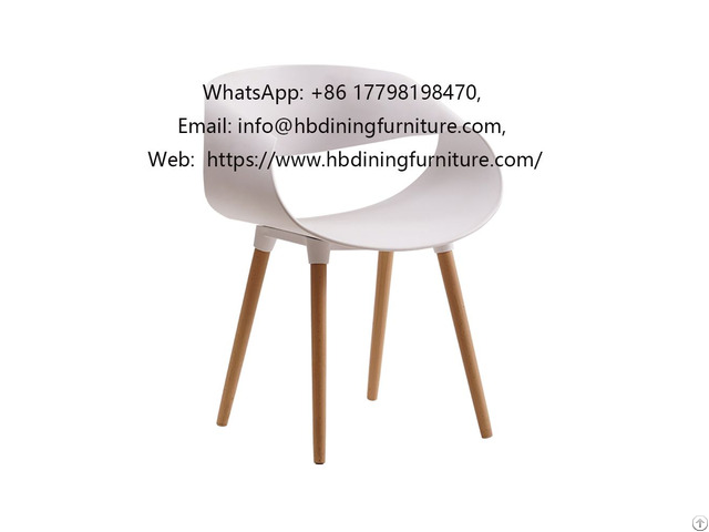 Solid Wood Plastic Backrest Dining Chair