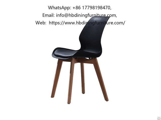 Wood Frame And Plastic Seat Stacking Chair