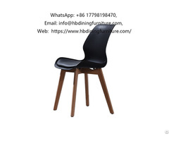 Wood Frame And Plastic Seat Stacking Chair