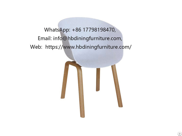 Wooden Metal Legs Plastic Chairs Pp Cafe Seating