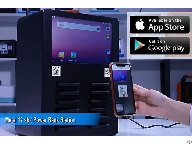 Scanning Qr Code Rental Power Bank With Screen 12 Slots