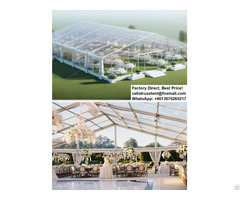 Large Luxury Wedding Marquee Tent With Glass Sidewalls For 350 People