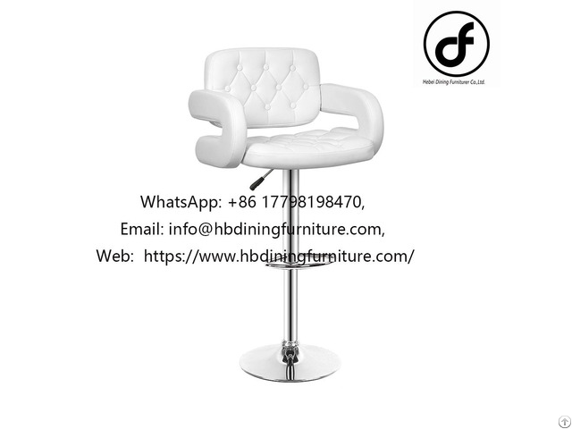 Pu Leather Low Backrest With Armrest Bar Stool Db U76s