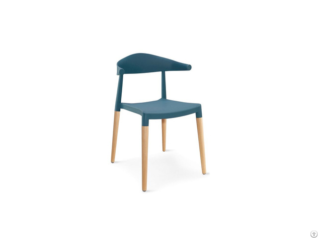 Plastic Dining Chair With Wooden Legs Dc P72