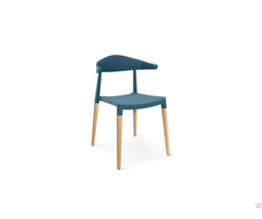 Plastic Dining Chair With Wooden Legs Dc P72