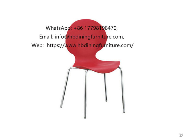 Plastic Chair With Round Back And Iron Legs Dc P84