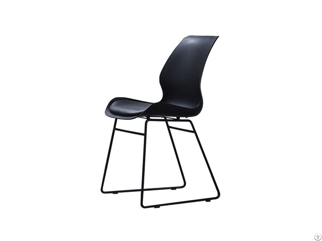 Plastic Chair With Iron Legs And Soft Seat Cushion Dc P94