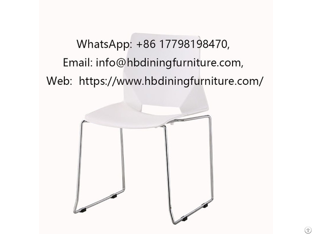 Plastic Chair With Iron Legs And Rectangular Back Dc P99