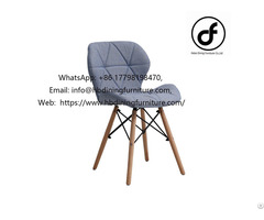 Fabric Line Upholstered Dining Chair With Wooden Legs