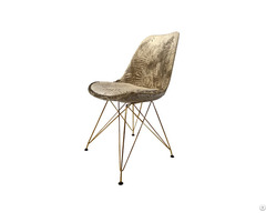 Iron Legged Velvet Dining Chair Dc F03m