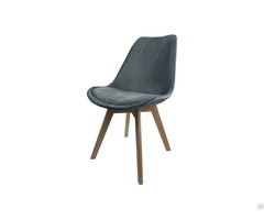 Velvet Solid Wood Legs Dining Living Room Chair Dc F03