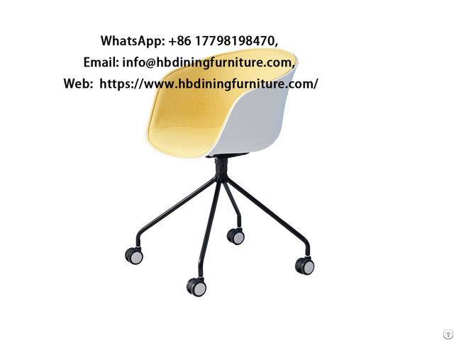 Fabric Bucket Chair Swivel Wheel With Metal Legs Dc F07d