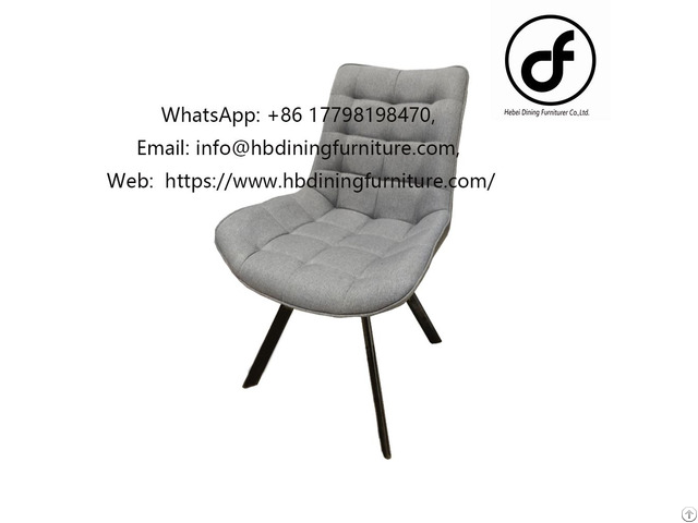 Swivel Fabric Metal Leg Dining Chair Dc F07b