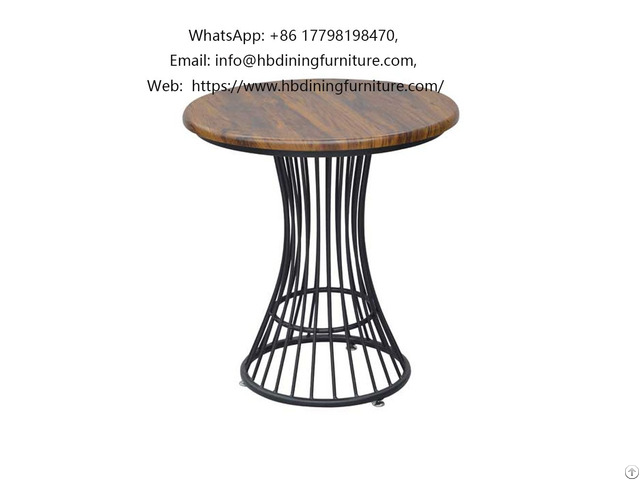 Mdf Coffee Corner Table With Hollow Iron Legs