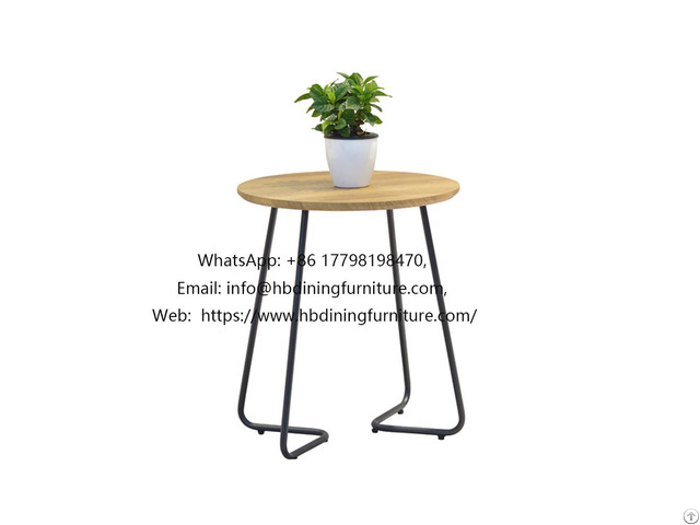 Wood Color Mdf Corner Table With Iron Legs