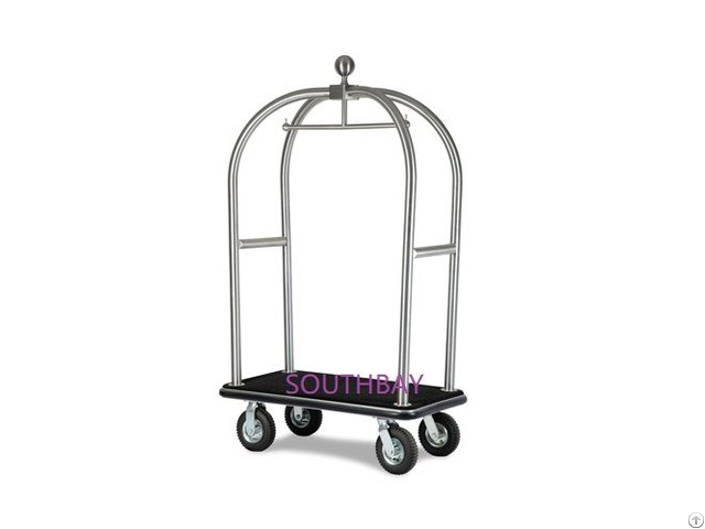 Stainless Steel Specialty Hotel Luggage Trolley For 5 Star Hotels