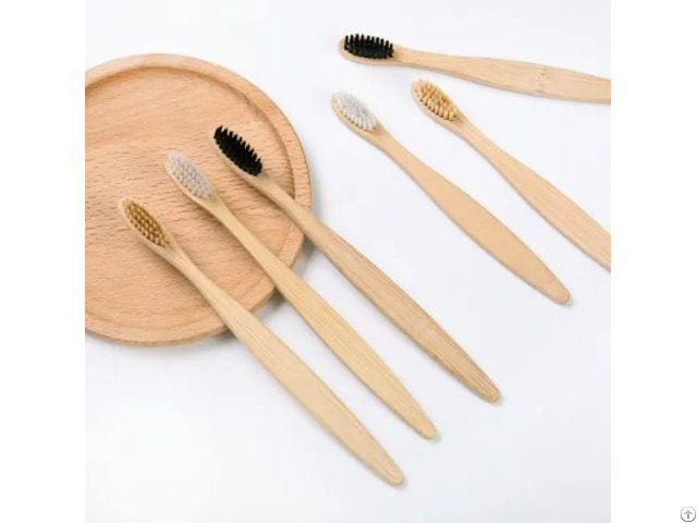 Round Tail Flat Bamboo Toothbrush