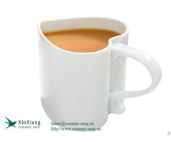 Wholesale 11oz Plain White Love Mugs Ceramic Heart Shape