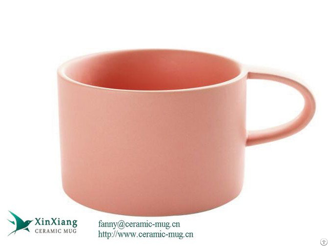 Bulk 200ml Pink Solid Color Matte Ceramic Coffee Mugs