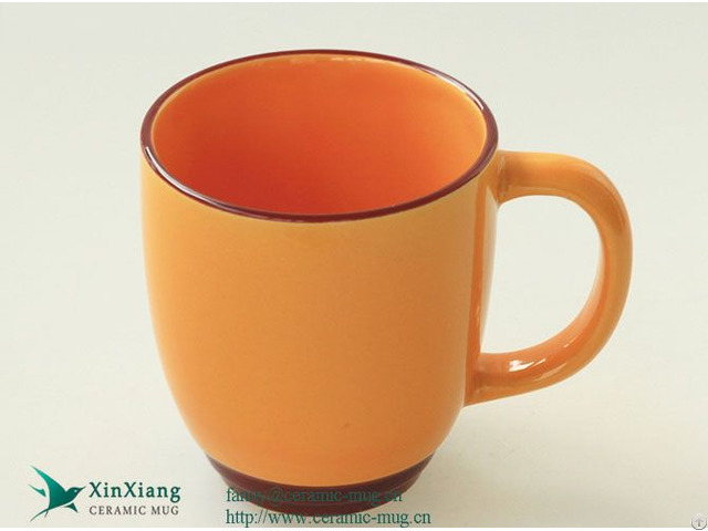 Matte Color Glazed Soup Ceramic Mugs Big Belly