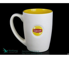 Custom Relief V Shape Glazed Lipton Ceramic Tea Mugs