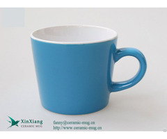 Blue Color Glazed Soup Ceramic Mugs