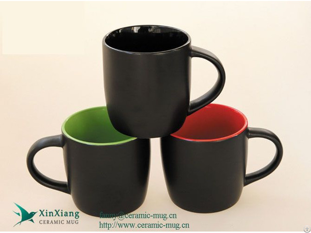 Insite Black Matt Color Glazed Ceramic Mugs