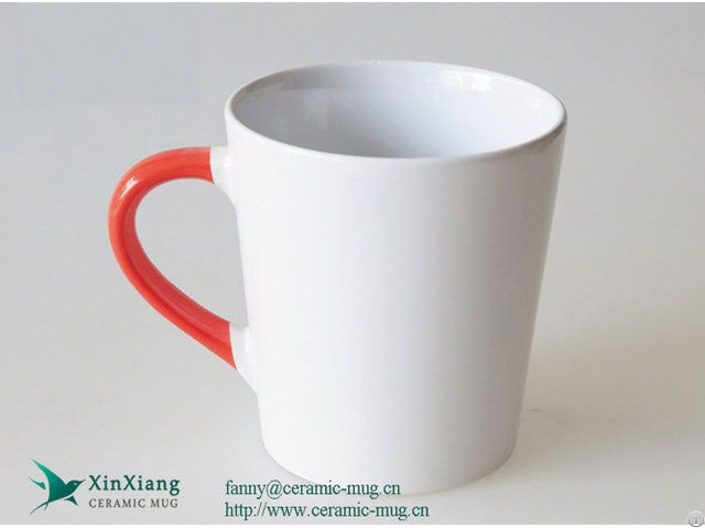 Promotional White Wide Mouthed Ceramic Coffee Cup