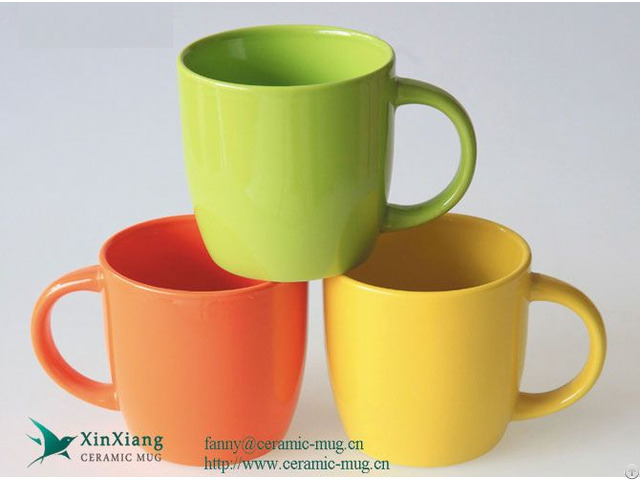 Green Thick Shiny Promotional Ceramic Coffee Mugs