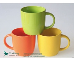 Green Thick Shiny Promotional Ceramic Coffee Mugs