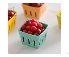 Custom Simple Ceramic Drainer Basket Fruit Plate