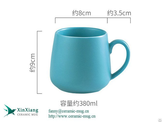 Wholesale 11oz Blue Starbucks Color Glazed Matte Ceramic Mugs